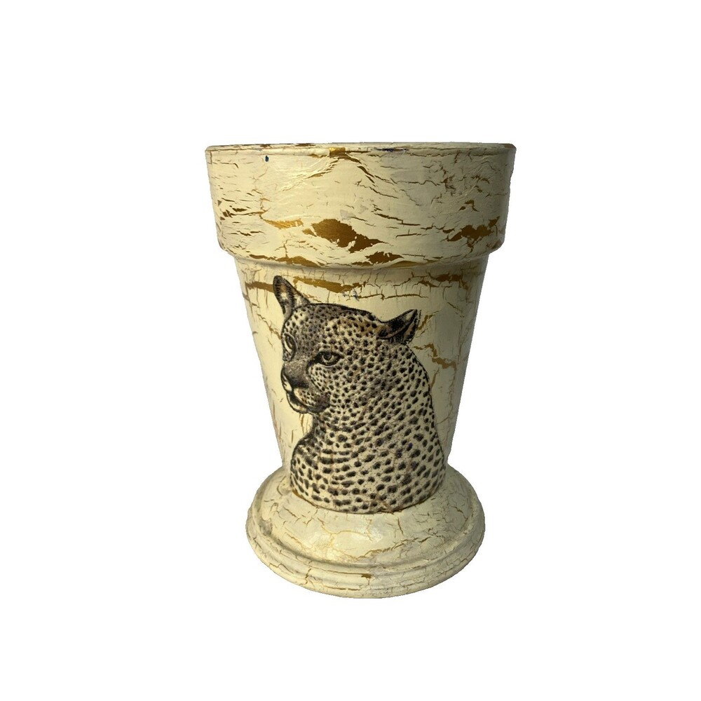 Vintage 1993 Handcrafted South African Leopard Vase – Artist Signed